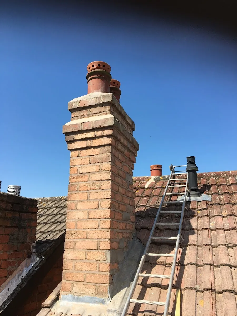 Roof repair in progress